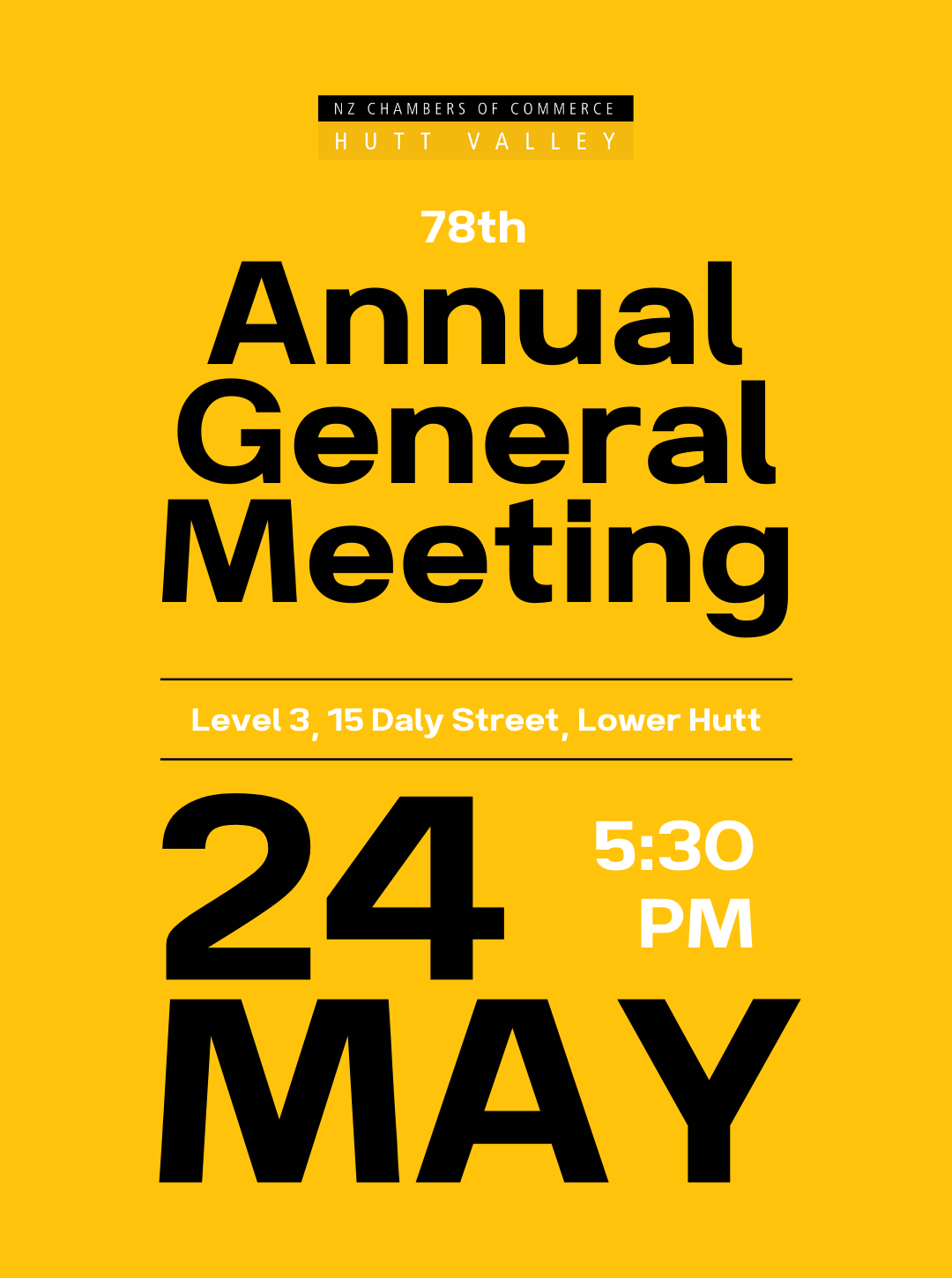 2022 Hutt Valley Chamber of Commerce and Industry AGM Flyer